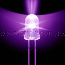 Светодиод ультрафиолетовый направленный, 5мм, 395нм